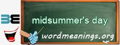 WordMeaning blackboard for midsummer's day